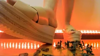 Crushing toy soldiers with my huge feet