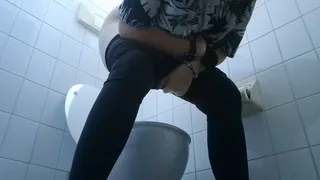 Sexy farts in the toilet of the bar