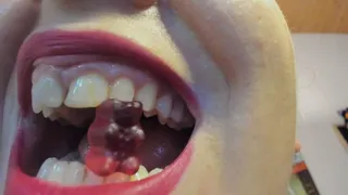 Eating candy with very sharp teeth