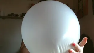 Big white balloon full of squirting