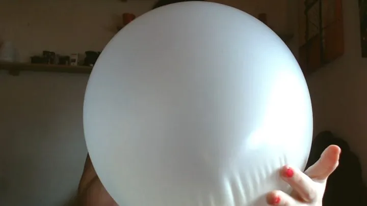 Big white balloon full of squirting