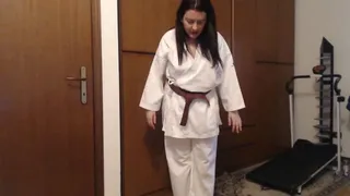Martial arts training kimono and lots of sweat