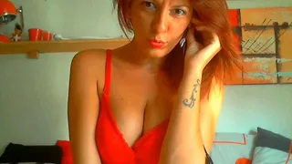 Beautiful Italian redhead dominates you and makes you horny