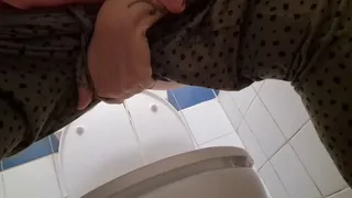 Small public toilet big pee and farts