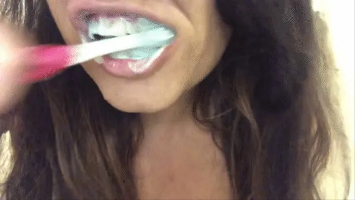 Carmita's Foamy Teeth Brushing And Mouth Exploration