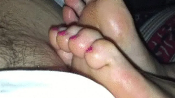 MILKING TIRED TOES AND SOLES - CUM BETWEEN TOES