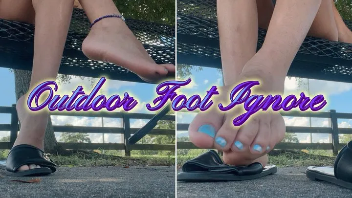 Outdoor Foot Ignore- Ebony Femdom Goddess Rosie Reed Outdoor POV Foot Fetish Sandals Beta Male Ignore