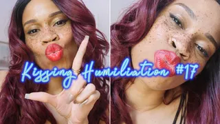 Kissing Humiliation #17- Ebony Femdom Goddess Rosie Reed Bratty Red Lipstick Fetish Lip Bitch Humiliation POV Kissing Bragging Arrogant