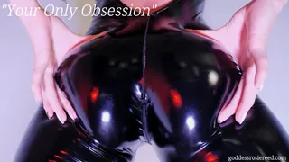 Your Only Obsession- Ebony Femdom Goddess Rosie Reed Shiny PVC Catsuit Ass Worship