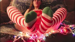 squirting on christmas socks