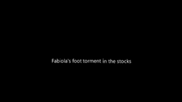 Fabiola's foot torment in the stocks Full clip