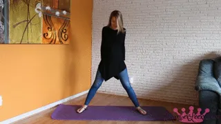 @Kimber LeeXXX Stretches in Tight Jeggings!