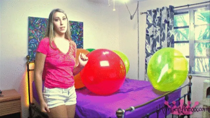 @Kimber LeeXXX Pops Huge Balloons With A Pin.