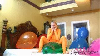 @Kimber LeeXXX Sits to Pop, Bounces, & Rides Huge Balloons!