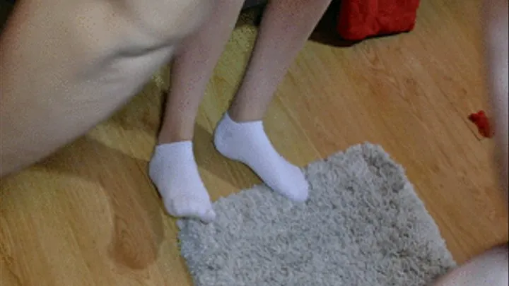 White ankle short socks footjob