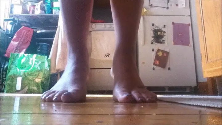 Addiction's Feet While Doing Dishes