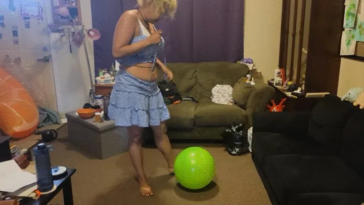 Addy Attempts To Pop Super Ball