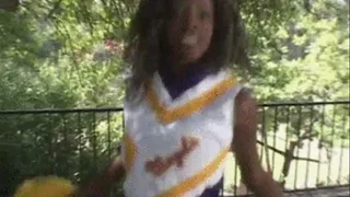 Young black cheerleader sucks and fucks