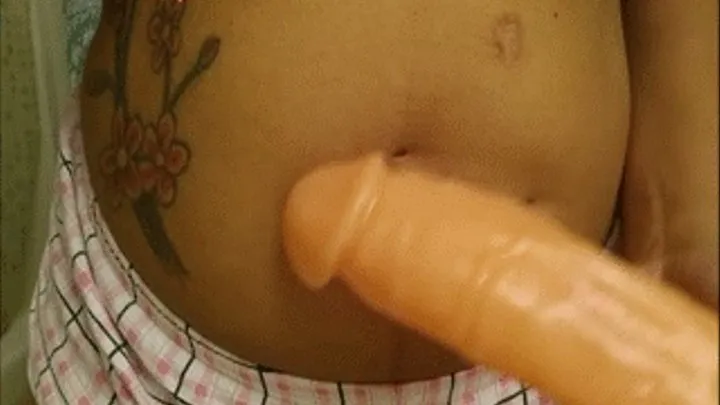 Outie Belly Button Play with Cream & Dildo