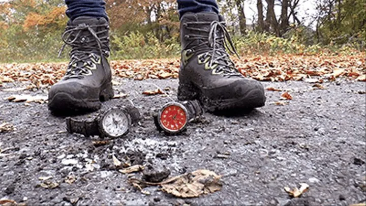 Expensive watches meet rough boot soles