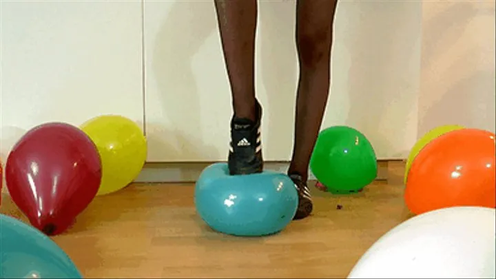 Balloons burst under my sneakers