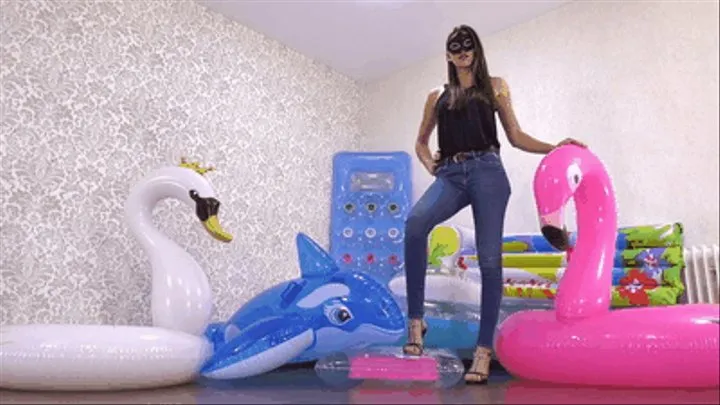 My wonderful heels destroy your beloved inflatables