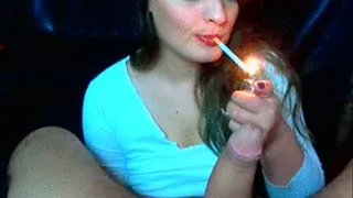 Eva, chain smoking and blowjob