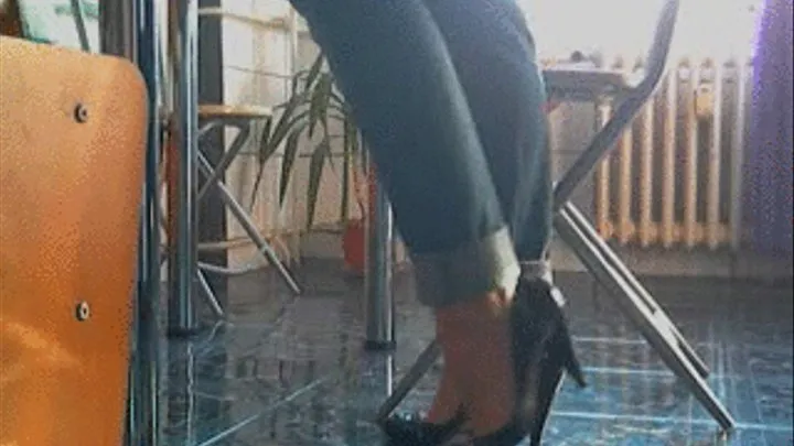 Eva in black shoes,voyeur cam