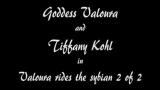 M100125 Goddess Valoura and Tiffany Kohl in Valoura rides the sybian 2 of2