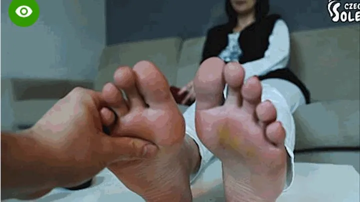 Massaging feet of his step-mom, POV