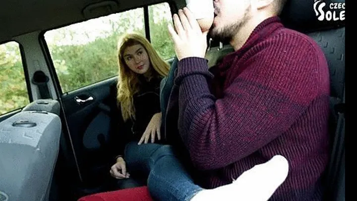 Young hitchhiker gets a ride for her BIG sexy feet