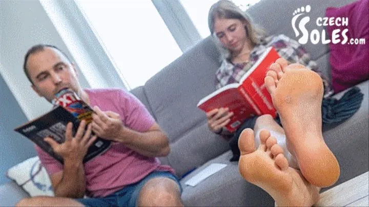 Foot worship - homework exchange with your stepsister