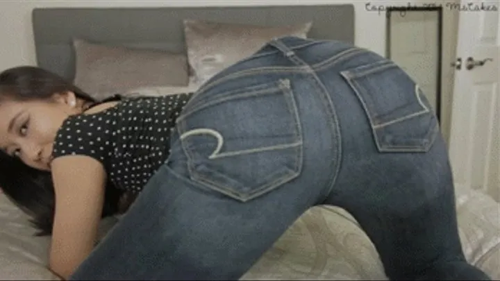 Flaunting My Ass in Dark Blue Jeans