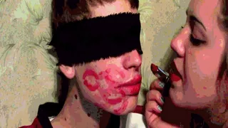 100 lipstick kisses for my slave