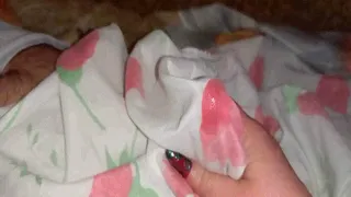 Crumpet jerks off through the sheet