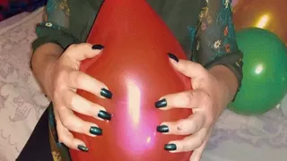 Black nails blow up balloons