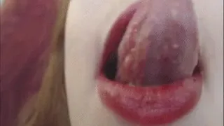 Giantess rolls you around on her tongue POV