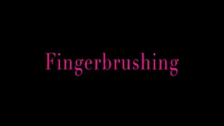 Finger brushing with lipstick, mouth, teeth