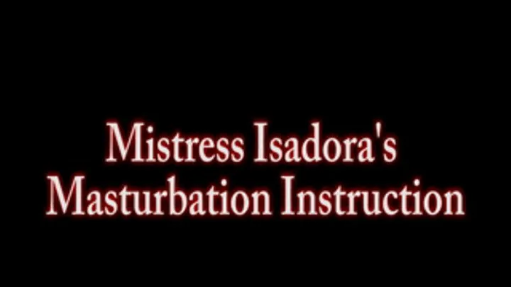 Masturbation instruction