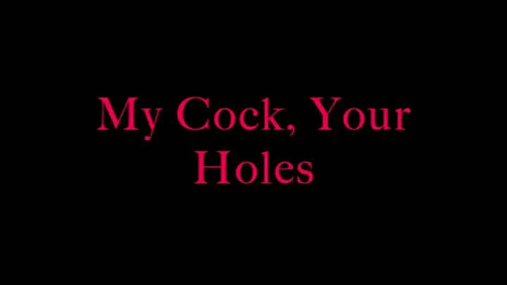 My cock, your holes