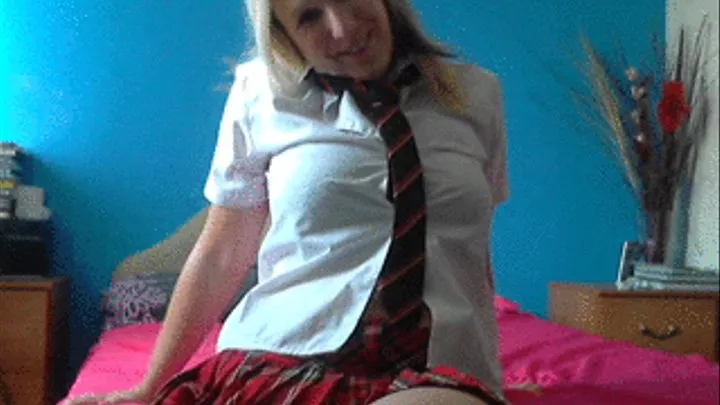 School girl wearing big pad in knickers part 1