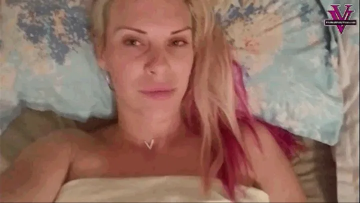 Selfie style humiliation and drain from bed