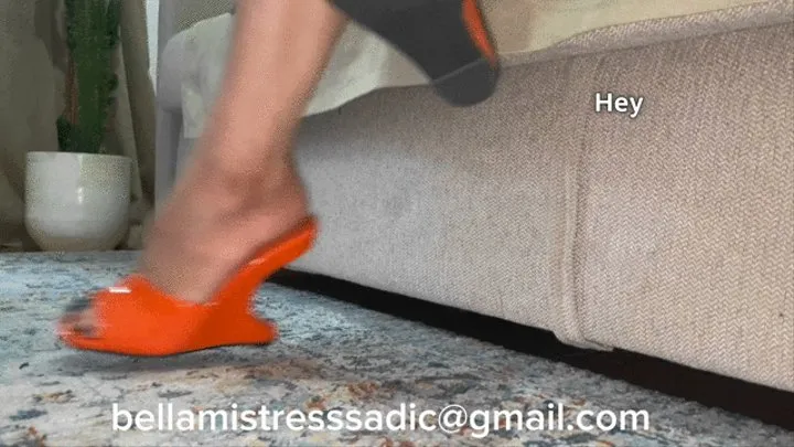 Long black nails, EGO orange heels and my soft soles