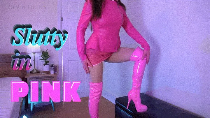 Pink PVC Boots Leather and Satin Fuck