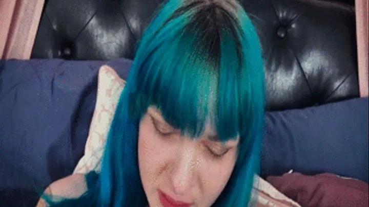 Blue Haired Girl Crying Clear Tears