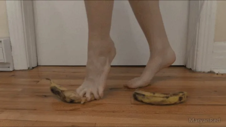 Crushing 2 bananas with my barefeet