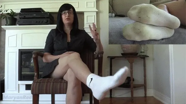 Socks JOI Tutorial with Nike Quarter Socks (DIY dirty socks restraint and jerk off instructions)