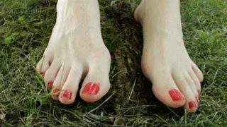 Toes tease - My long toes in the park 2 (Long Size 11 feet, long toes)