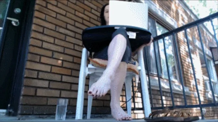 Feet Ignore Feet Spy - Looking at my feet on my balcony (perving on my long size 11 feet)