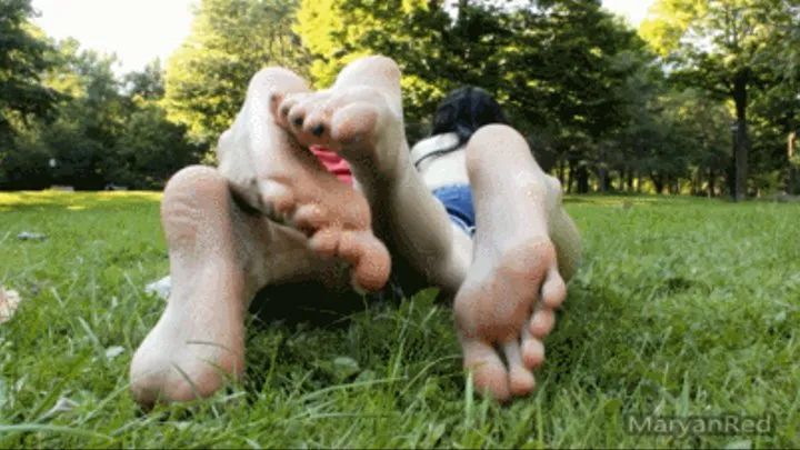 Boyfriend and I soles in the park (soles moving soles teasing and footsie soles)